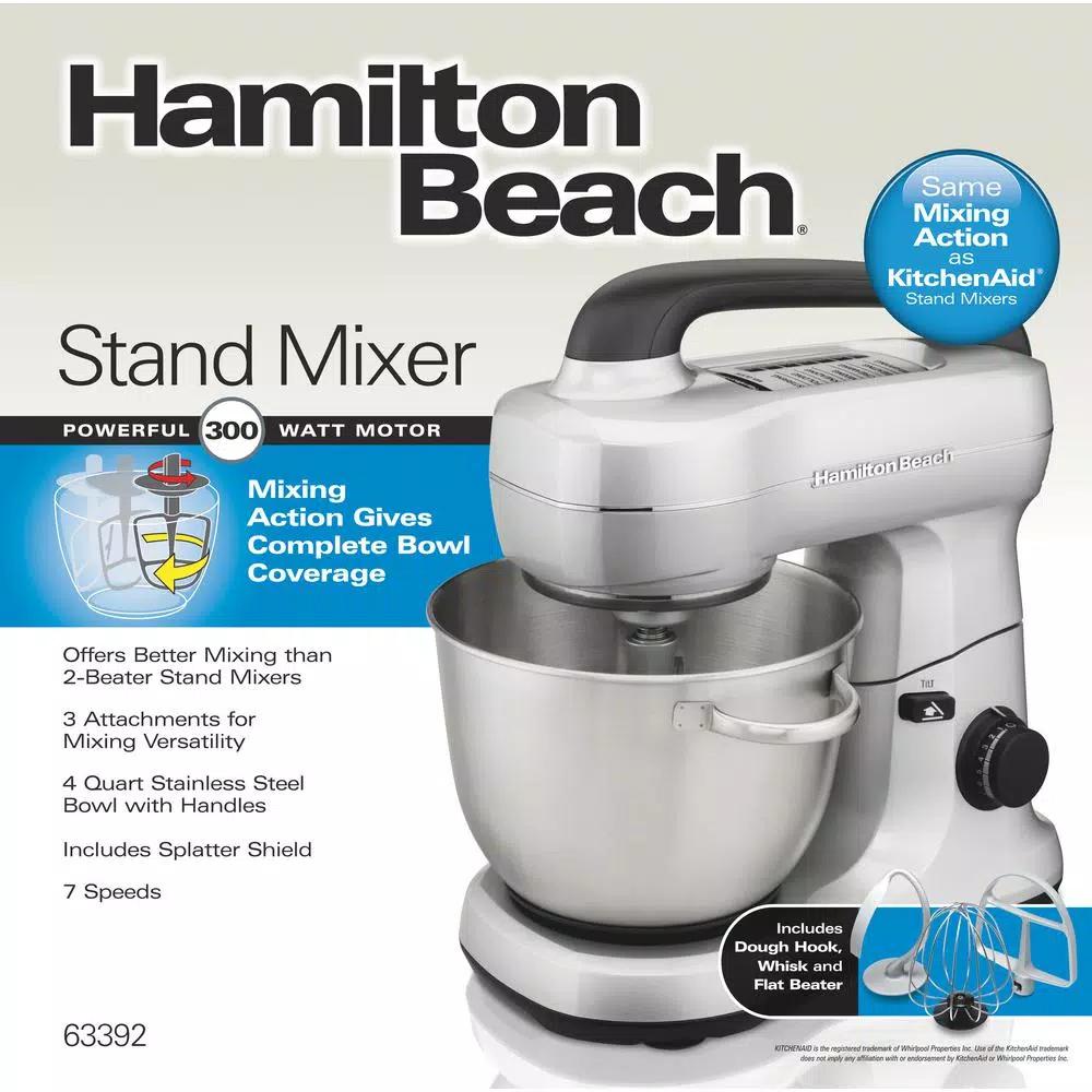 Hamilton Beach 7-Quart 7-Speed Stainless Steel Stand Mixer with 3 Attachments