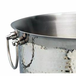 Elegance 3.75 Gal. Hammered Stainless Steel Party Tub with Double Wall Insulation thumbnail 2