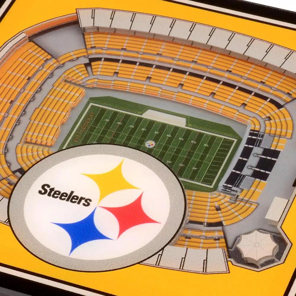 YouTheFan NFL Pittsburgh Steelers StadiumViews 3D Acrylic Drink Coasters, 2-Pack