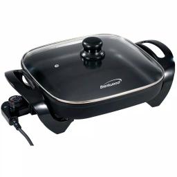 Brentwood 12 in. Black Non-Stick Electric Skillet with Tempered Glass Lid, 1300W thumbnail 2