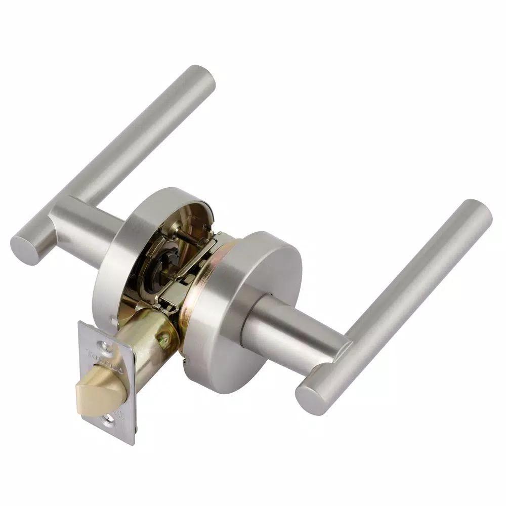 Toledo Fine Locks Italica Satin Nickel Privacy Lever Set for Bed/Bath Doors