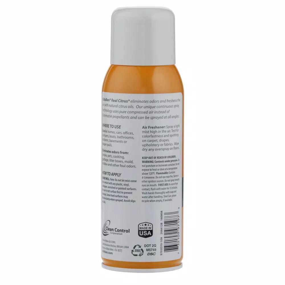 OdoBan Real Citrus Air Freshener Spray, Invigorating Orange, 10 oz.