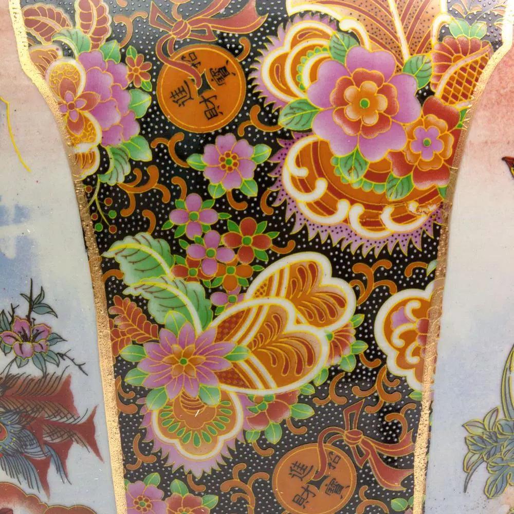 Unbranded Oriental Furniture 12 in. Famille Rose Porcelain Fishbowl with Hand-Painted Satsuma Design