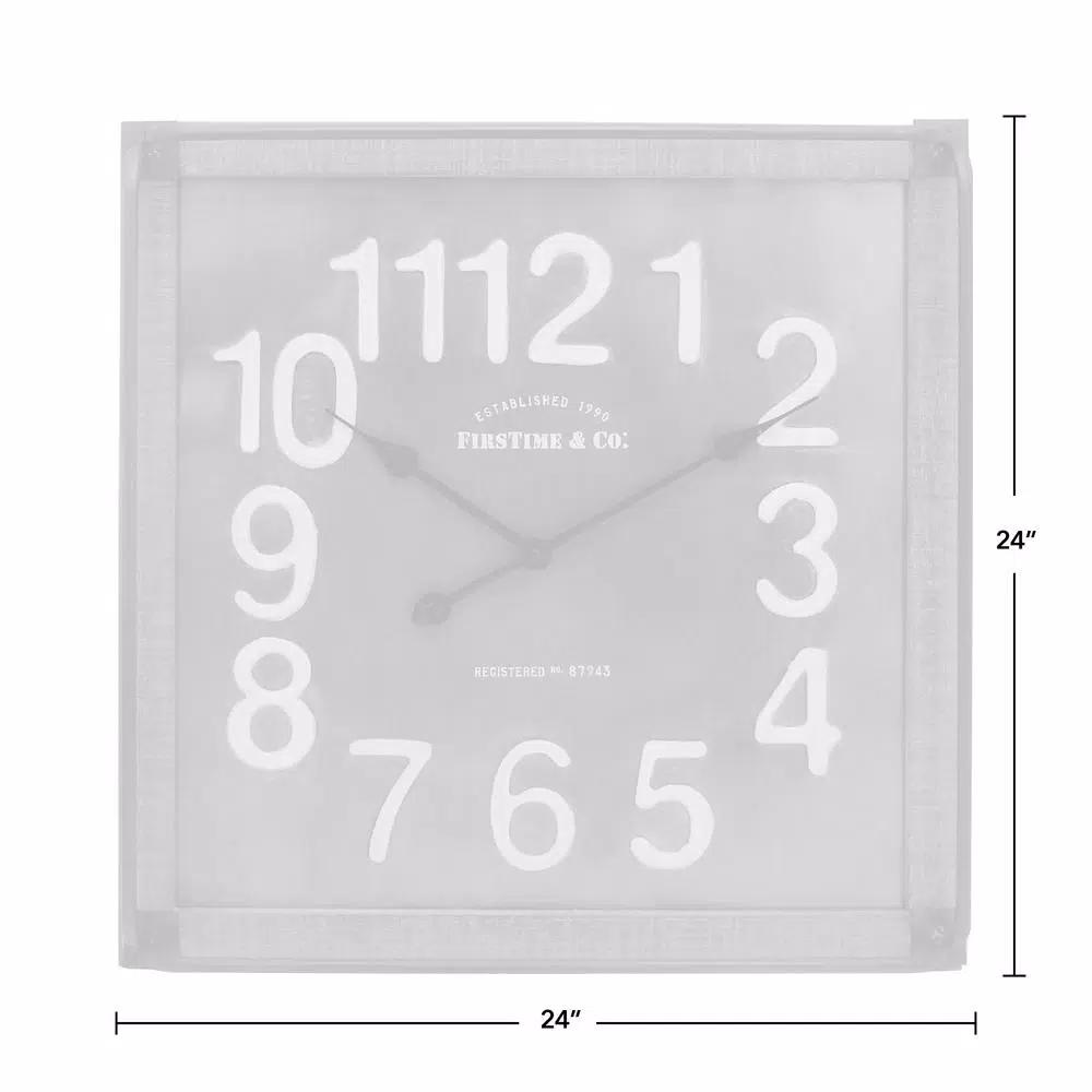 FirsTime & Co. Liam Industrial Square Wall Clock, 24 in.