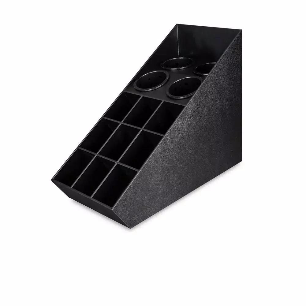 Unbranded Black Countertop Flatware and Condiment Organizer - Commercial Grade Polystyrene