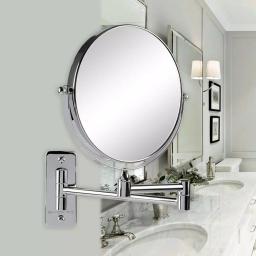 Ovente Wall Mounted Dual-Sided Makeup Mirror, 1x/10x Magnification, Polished Chrome thumbnail 5