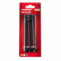 Husky 3-Piece Impact Socket Adapter Set, 1/4 in. Hex Shank to 1/4 in., 3/8 in., and 1/2 in. Drive thumbnail 4