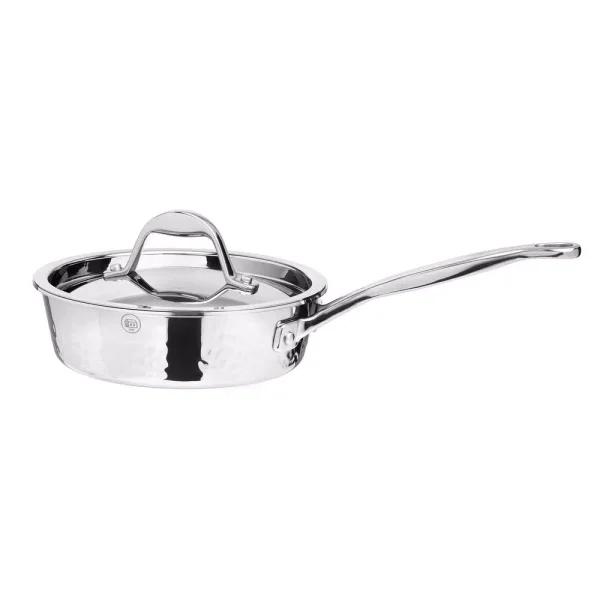 1829 Carl Schmidt Sohn STERN 1 qt. Hammered Stainless Steel Saute Pan with Lid