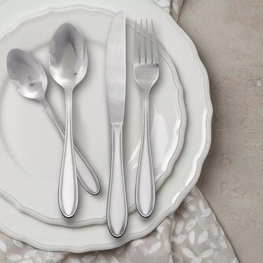 Hampton Forge Lincoln 46-Piece 18/0 Stainless Steel Flatware Set, Service for 8