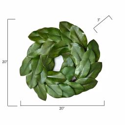 Worth Imports 20 in. Magnolia Leaf Wreath, Artificial Greenery on Natural Twig Base thumbnail 2