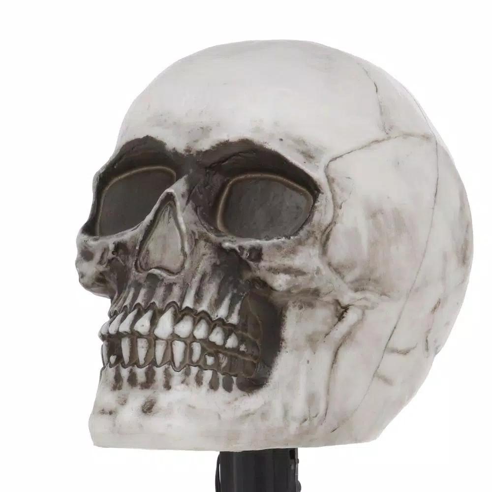 Home Accents Holiday 14.5 in. LED Scary Skull Pathway Markers with Sound and Timer (4-Pack)