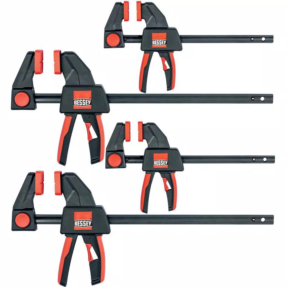 BESSEY Trigger Clamp Set, 4-Piece (Includes EHKM06 and EHKL12)