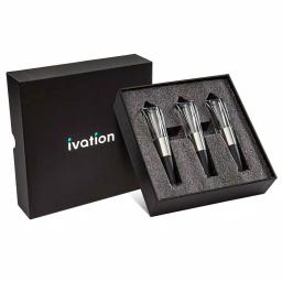 Ivation 3-Pack Clear Acrylic Wine Aerator and Preserver Set with Gift Box thumbnail 2