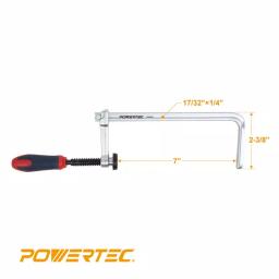POWERTEC 7 in. Quick Screw Down Guide Rail Clamp with 2-3/8 in. Throat Depth (2-Pack) thumbnail 2