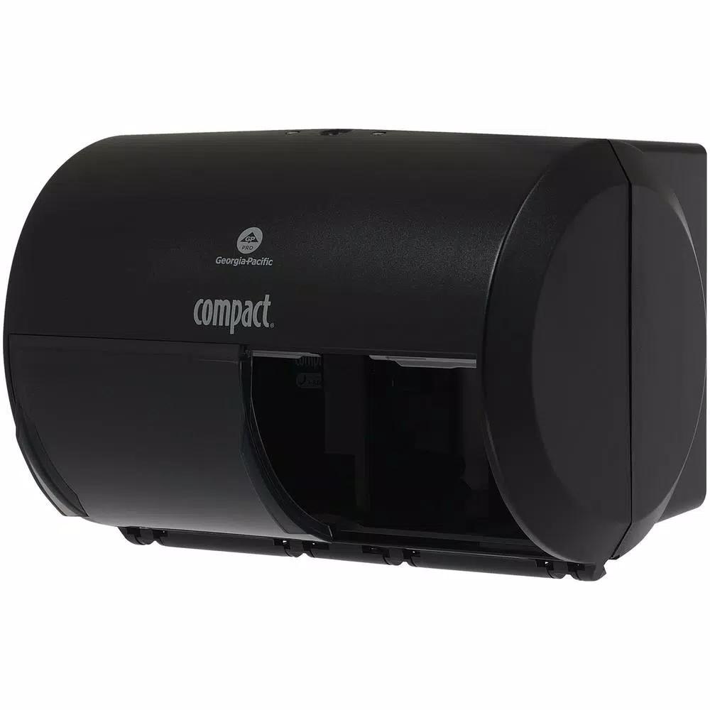 Georgia-Pacific Compact Side-by-Side Double Roll Bathroom Tissue Dispenser, Translucent Smoke