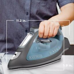 BLACK+DECKER IMPACT Advanced Steam Iron with Stainless Steel Soleplate, 1500W, Gray thumbnail 4