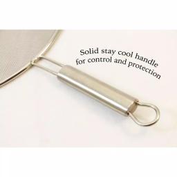 ExcelSteel 13 in. Stainless Steel Fine Mesh Splatter Screen with Solid Stay-Cool Handle thumbnail 3