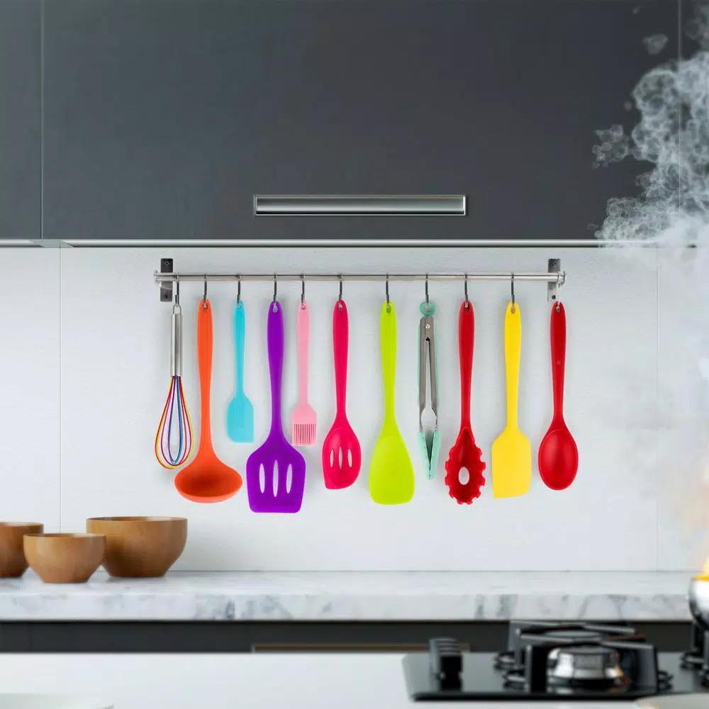 MegaChef 12-Piece Multi-Color Silicone Kitchen Utensil Set
