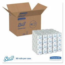 Kimberly-Clark PROFESSIONAL Scott Standard 1-Ply White Bath Tissue, 80 Rolls thumbnail 2