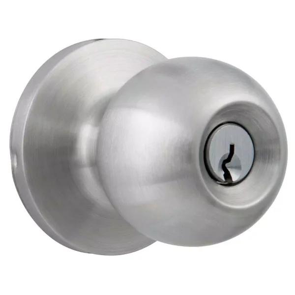 Universal Hardware Commercial Grade 2 Satin Chrome Storeroom Door Knob, 2-1/8 in.