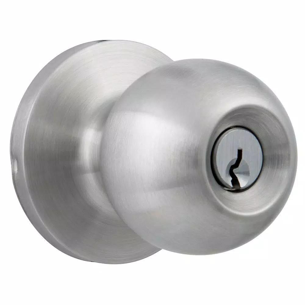 Universal Hardware Commercial Grade 2 Satin Chrome Storeroom Door Knob, 2-1/8 in.