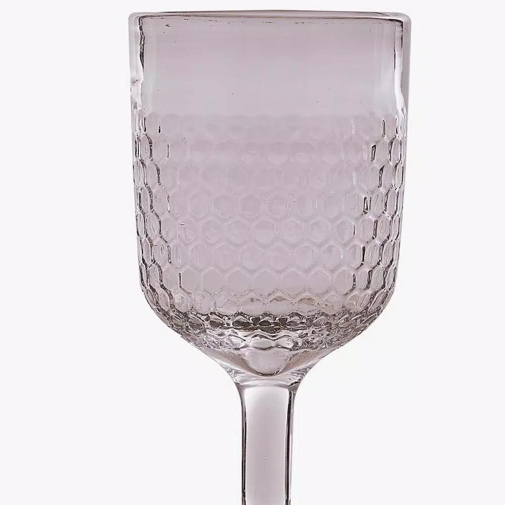 Split P Hammered Glass 10 oz. Wine Glass Set, Clear (Set of 6)