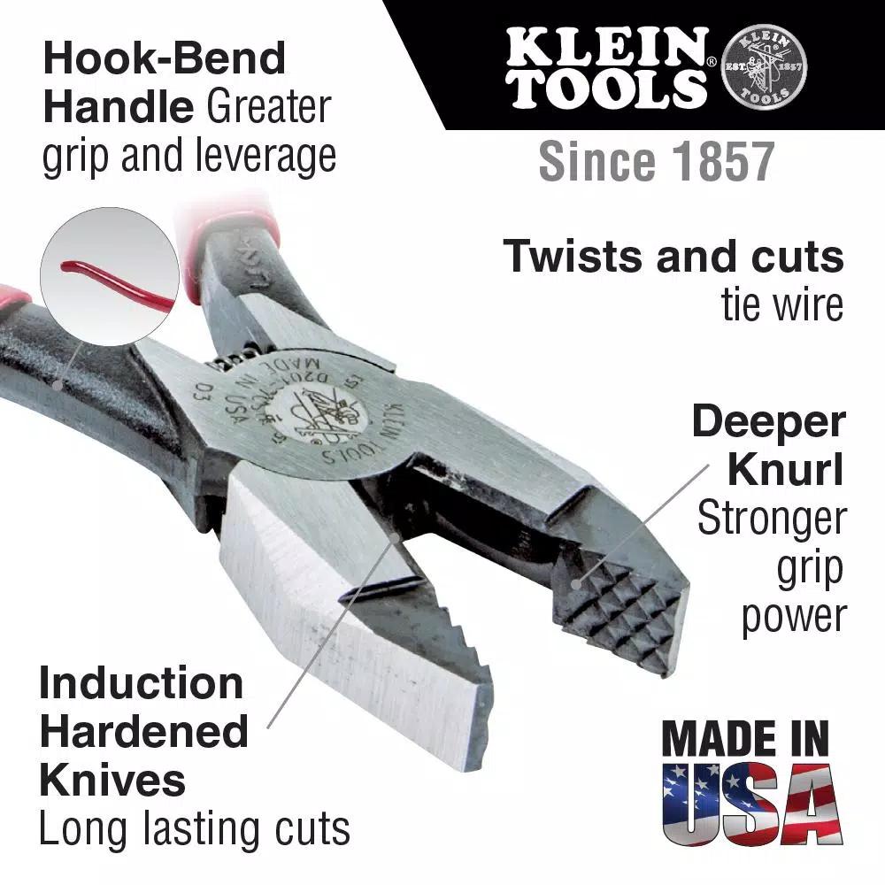 Klein Tools 9 in. Aggressive Knurl Ironworker's Pliers for Rebar Tie Wire