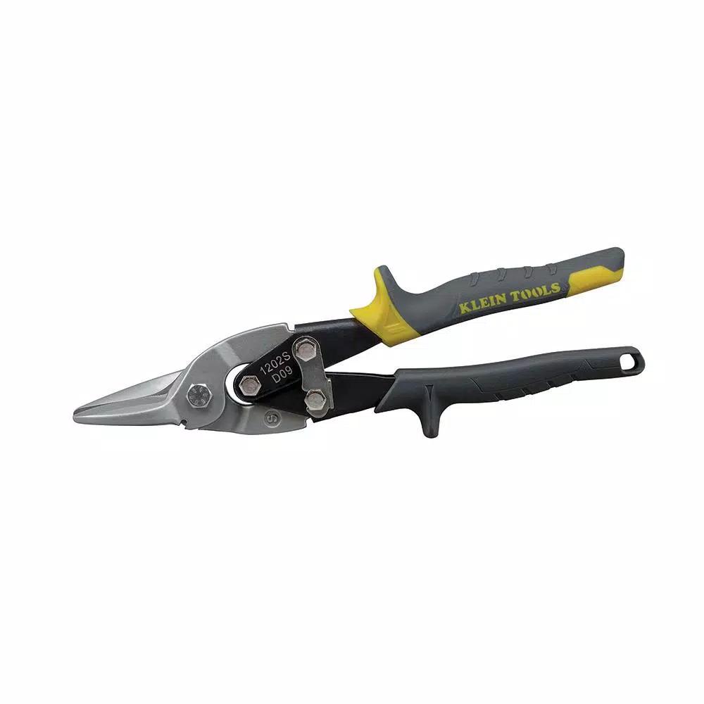 Klein Tools Straight Cutting Aviation Snips with Integrated Wire Cutter, 18-Gauge Steel Capacity