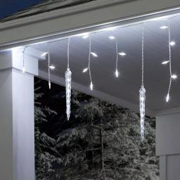 LightShow 75-Light White Shooting Star Icicle LED String Light with Cascading Lights thumbnail 5