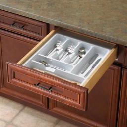 Real Solutions for Real Life Real Solutions by Knape and Vogt 18 in. Plastic Tableware Drawer Organizer, White thumbnail 2