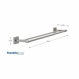 Franklin Brass Maxted 24 in. Double Towel Bar, Brushed Nickel, Modern Wall Mounted Design thumbnail 5