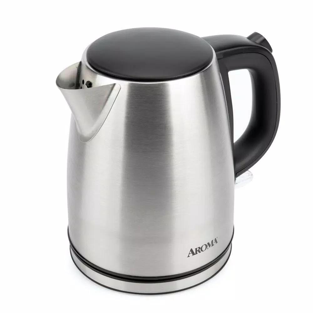 Aroma 4.5-Cup Stainless Steel Electric Kettle, 1000W, Automatic Shut-Off