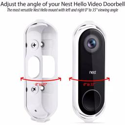 Wasserstein Wall Plate and Adjustable Angle Mount Bundle for Google Nest Hello Video Doorbell, White thumbnail 3