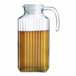Luminarc Quadro Textured Glass Jug with White Lid, 57.5 oz Pitcher thumbnail 2