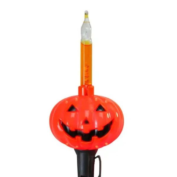 Northlight Orange Pumpkin Halloween Bubble Light Set with Gold Glitter - 10 ft. String Lights (Set of 10)