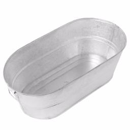 Behrens 10.5 Gallon Hot Dipped Steel Oval Tub - Galvanized Metal Trough & Planter thumbnail 2