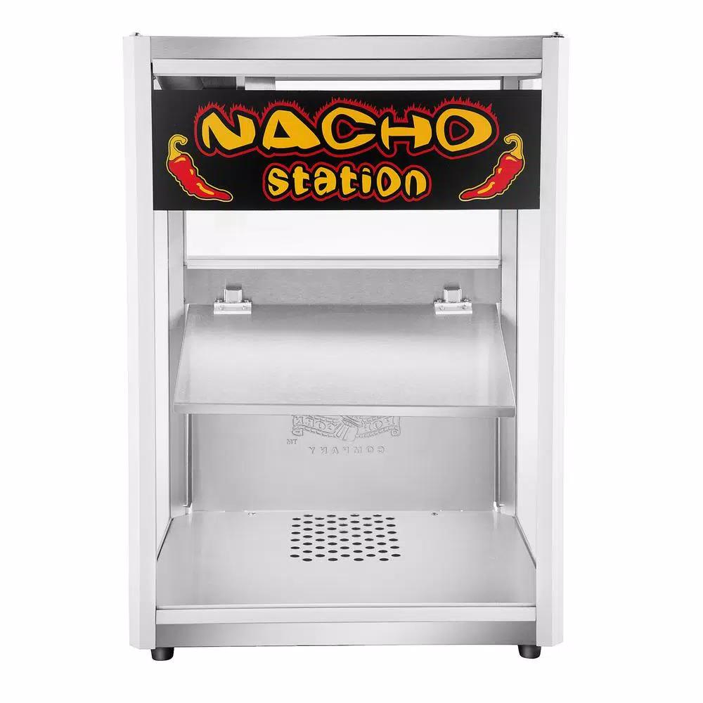 Great Northern Popcorn Commercial Grade Nacho Warmer & Popcorn Station, 8 oz. Stainless Steel Countertop Machine