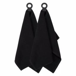 RITZ Hook and Hang Black Woven Cotton Kitchen Towels, Set of 2 thumbnail 1