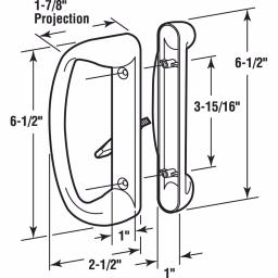 Prime-Line White Diecast Sliding Glass Door Handle Set, 3-15/16 in. Center Spacing, Mortise/Hook Style thumbnail 2