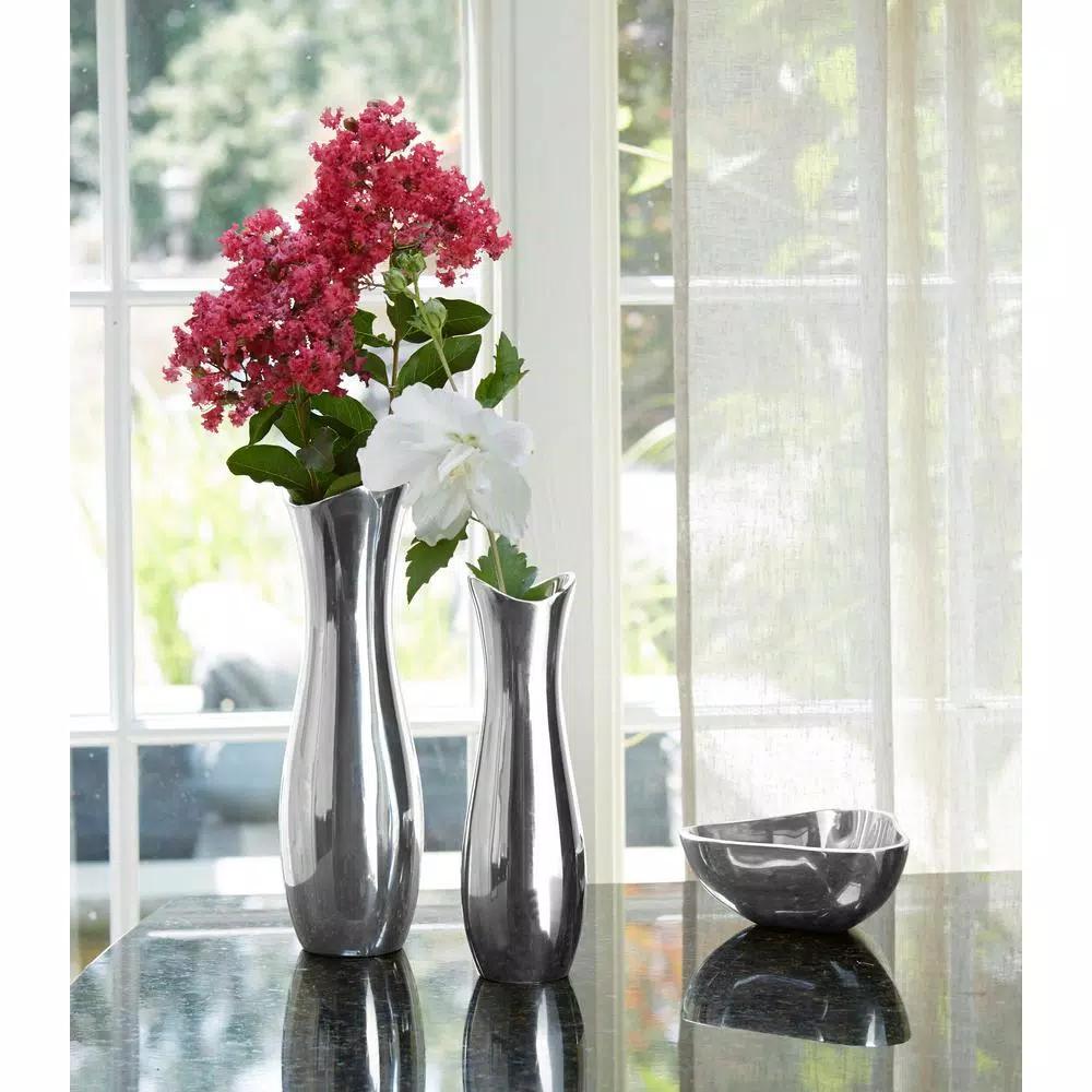 Nambe Stryker 13 in. Metal Alloy Decorative Table Vase by Karim Rashid