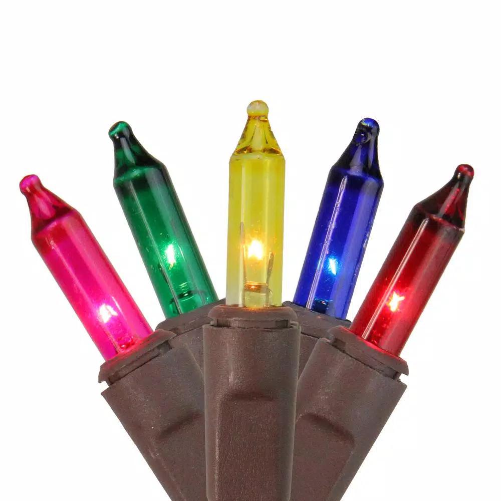 Sienna Multi-Color Mini Christmas Net Style Tree Trunk Wrap Lights with Brown Wire, 150 Bulbs, 16 sq. ft.
