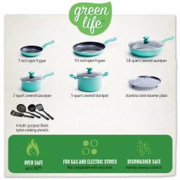 GreenLife Diamond 12 in. Aluminum Ceramic Nonstick Frying Pan, Black thumbnail 7