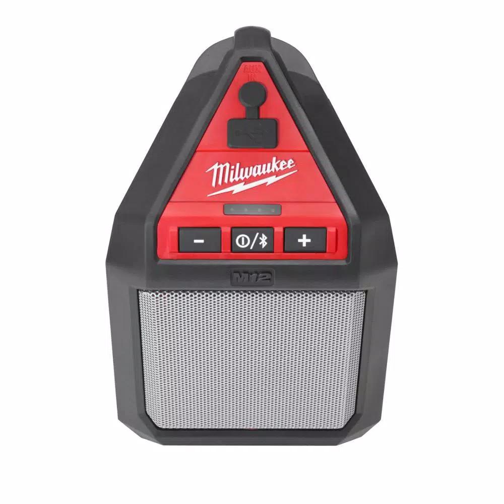Milwaukee M12 ROVER 1000 Lumen LED Compact Flood Light & Bluetooth Jobsite Speaker Kit with 3.0 Ah Battery