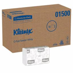Kleenex C-Fold White Paper Towels, 1-Ply, 150 Sheets per Pack, 16 Packs per Carton thumbnail 2