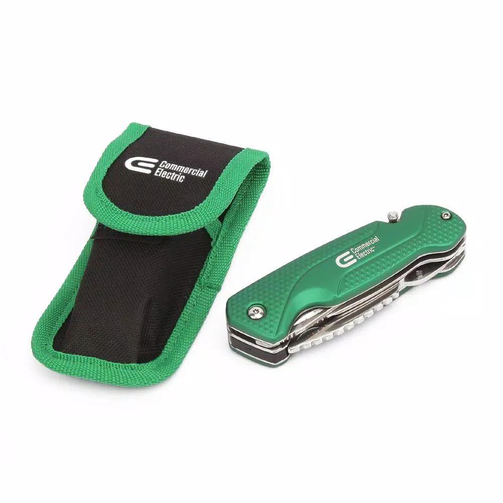 Commercial Electric 7-in-1 Electrician's Multi-Tool with Aluminum Handle and Belt Pouch