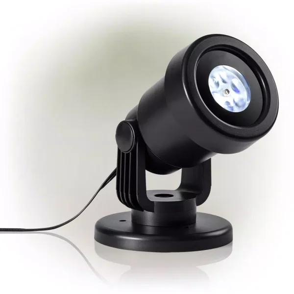 Alpine Corporation Christmas Rotating Snowflake LED Projector, Cool White Lights