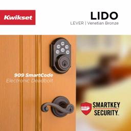 Kwikset Lido Venetian Bronze Exterior Entry Door Lever with SmartKey Security thumbnail 5