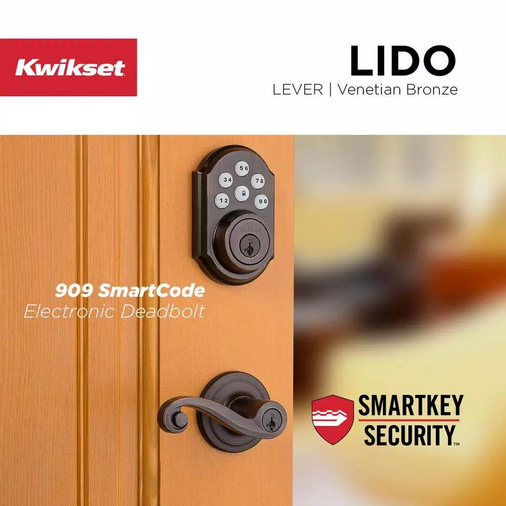 Kwikset Lido Venetian Bronze Exterior Entry Door Lever with SmartKey Security