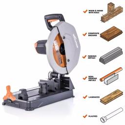 Evolution Power Tools 15 Amp 14 in. Multi-Material Chop Saw with Japanese TCT Blade thumbnail 2