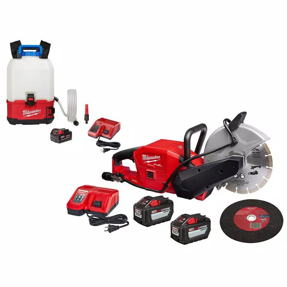 Milwaukee M18 FUEL 9 in. Cut Off Saw Kit with ONE-KEY and M18 SWITCH TANK Water Supply Kit